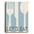 One Bella Casa One Bella Casa 0003-9428-38 12 x 16 in. Lets Eat Planked Wood Wall Decor by Lisa Weedn 0003-9428-38